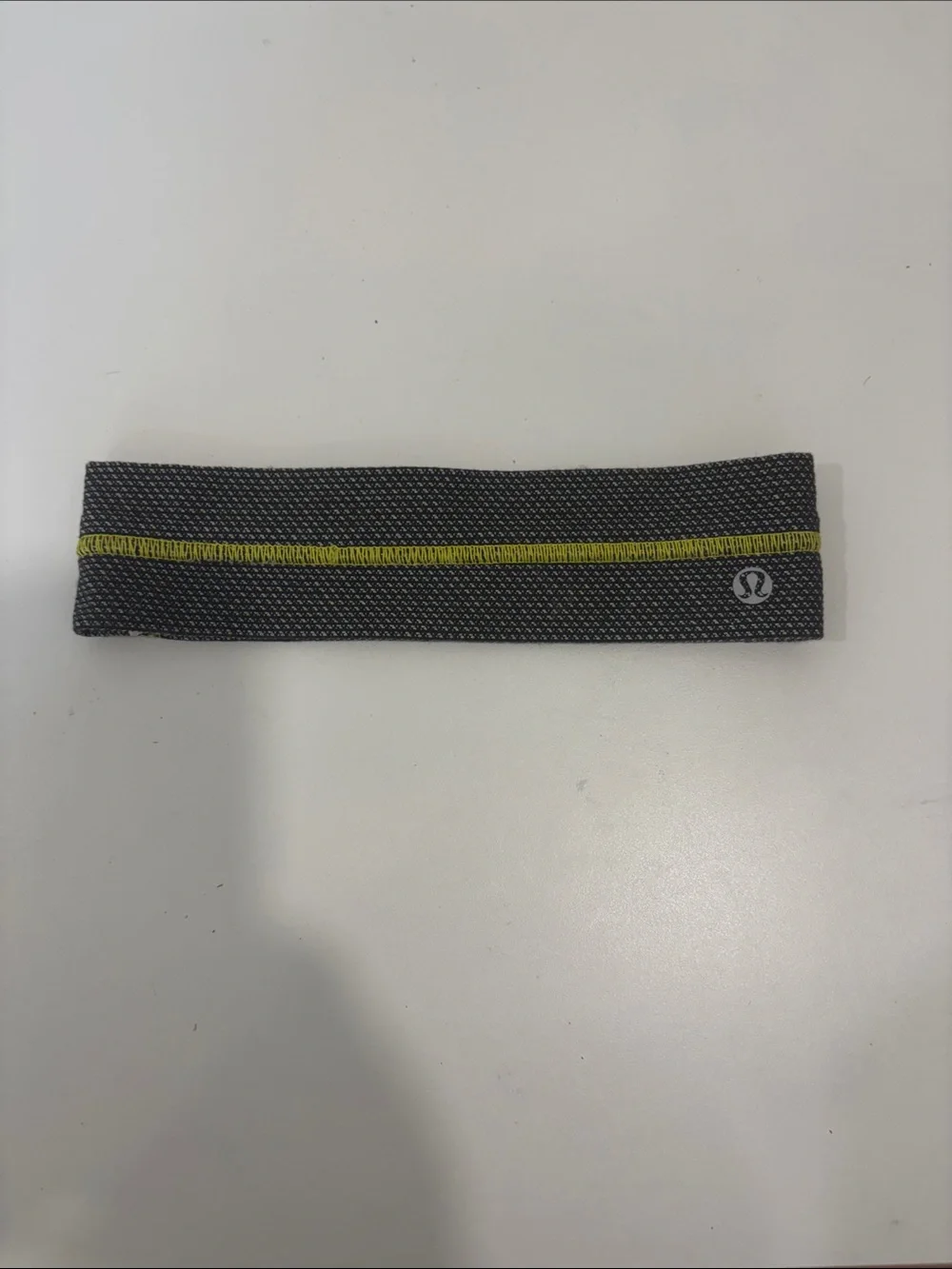 lululemon athletica Gray Headband with Yellow Stitching
